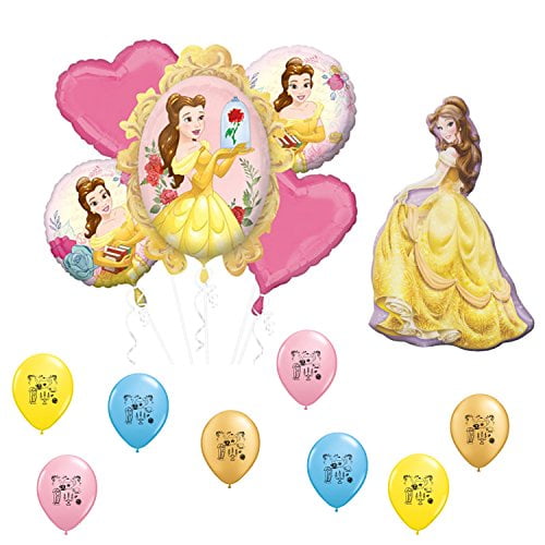 Beauty and the Beast Party Supplies Princess Belle Birthday Balloon Bouquet Decorations 12 piece kit